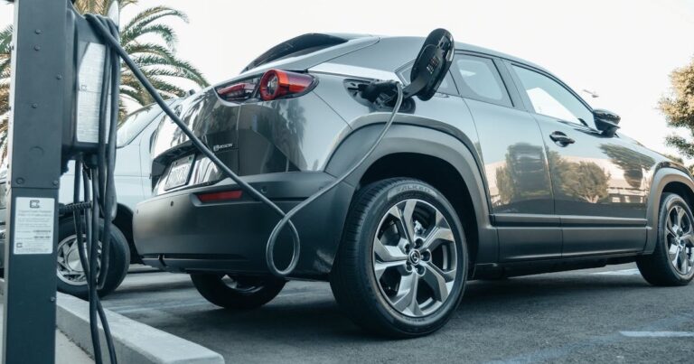 Electric vehicle getting charged