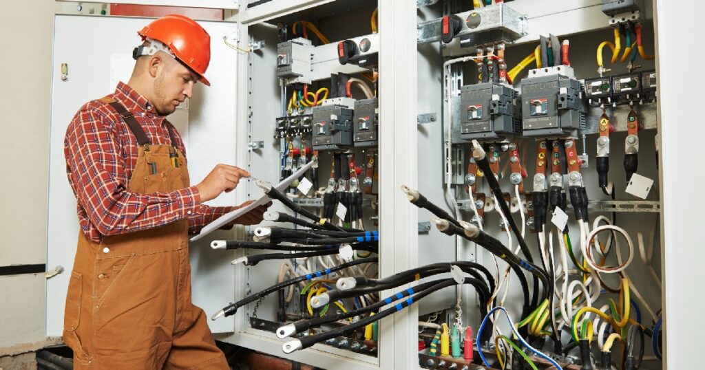 Electrical contractor following compliance rules