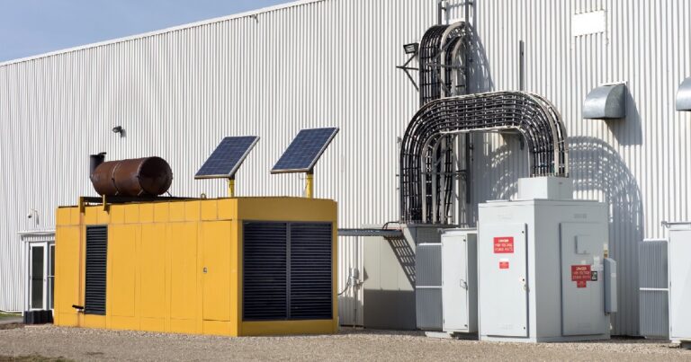 Large yellow generator for commercial business
