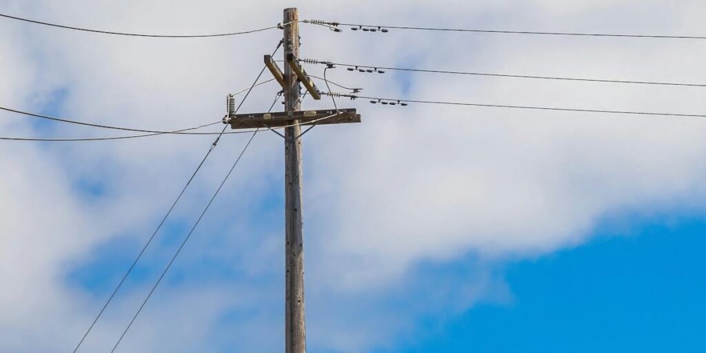 Power lines being used for three phase power